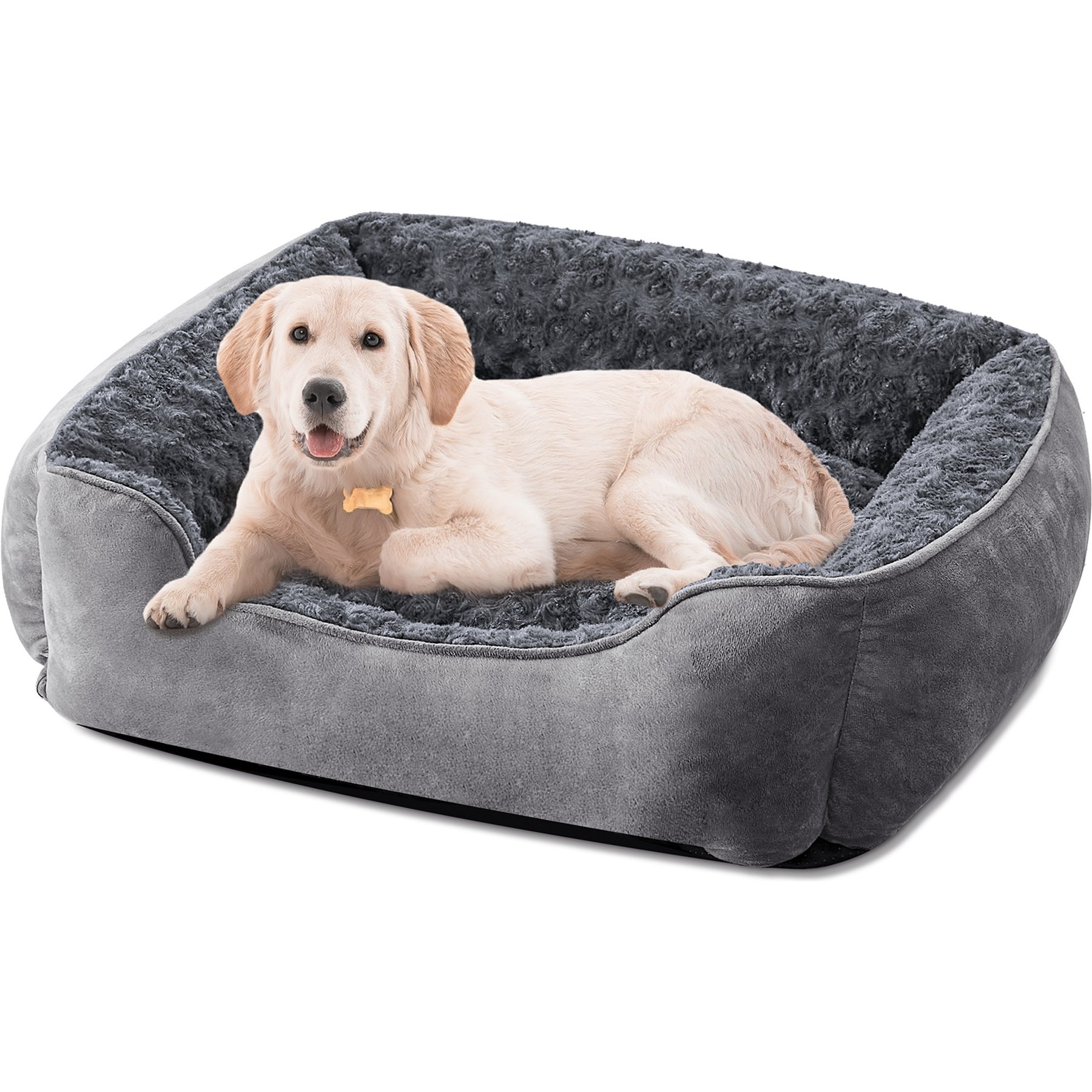 JOEJOY Washable Dog Bed, Dark Grey, Large