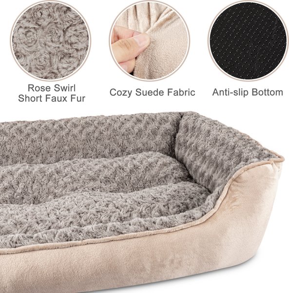 Show full view: JOEJOY Washable Dog Bed, Beige, Medium slide 2 of 7