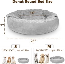 JOEJOY Cozy Cuddler Dog & Cat Bed with Hooded Blanket, Grey, Small slide 2 of 9