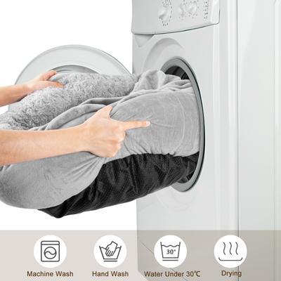 Show full view: JOEJOY Cozy Cuddler Dog & Cat Bed with Hooded Blanket, Grey, Medium slide 5 of 10