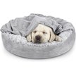 Show in main carousel: JOEJOY Cozy Cuddler Dog & Cat Bed with Hooded Blanket, Grey, Small slide 1 of 9