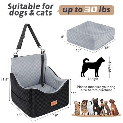 Show full view: JOEJOY Elevated Booster Dog Car Seat, Grey, Small slide 6 of 8