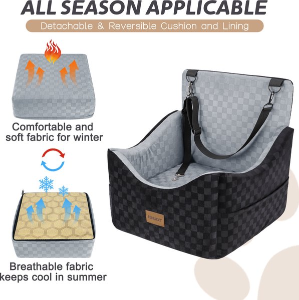 Show full view: JOEJOY Elevated Booster Dog Car Seat, Grey, Small slide 3 of 7