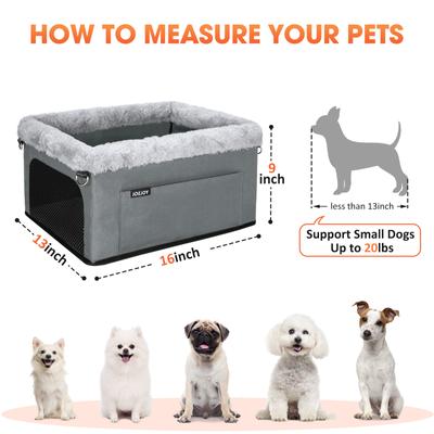 Show full view: JOEJOY Portable Small Dog Booster Seat, Grey, Small slide 7 of 9