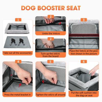 Show full view: JOEJOY Portable Small Dog Booster Seat, Grey, Small slide 6 of 9