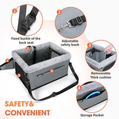 Show full view: JOEJOY Portable Small Dog Booster Seat, Grey, Small slide 4 of 9