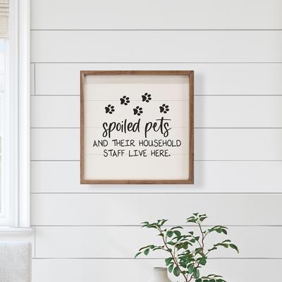 Show full view: Kendrick Spoiled Pets Staff Paws Wall Décor, White, 8 x 8-in slide 3 of 3
