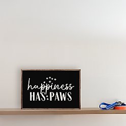 Kendrick Happiness Has Paws Wall Décor, Black, 8 x 5-in