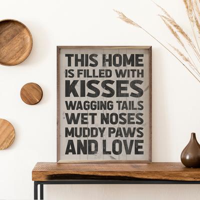 Show full view: Kendrick Kisses Wagging Tails Wet Noses Muddy Paws Wall Décor, Whitewash, 8 x 10-in slide 2 of 3