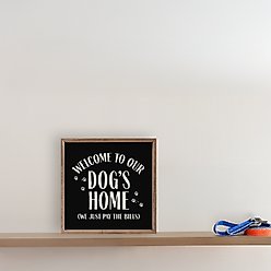 Kendrick Welcome To Our Dog's Home Wall Décor, Black, 4 x 4-in