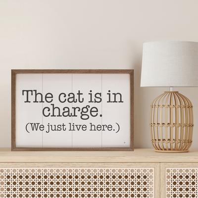 Show full view: Kendrick The Cat is in Charge Wall Décor, White, 24 x 16-in slide 2 of 3