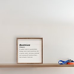 Kendrick Zoomies Definition Wall Décor, White, 4 x 4-in