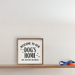 Kendrick Welcome To Our Dog's Home Wall Décor, White, 4 x 4-in