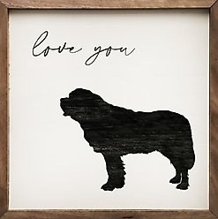 Kendrick Love You Saint Bernard Wall Décor, White, 4 x 4-in