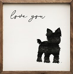 Kendrick Love You Yorkie Wall Décor, White, 4 x 4-in