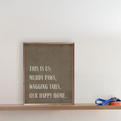 Show full view: Kendrick This is Us Muddy Paws Wall Décor, Brown, 32 x 40-in slide 2 of 3