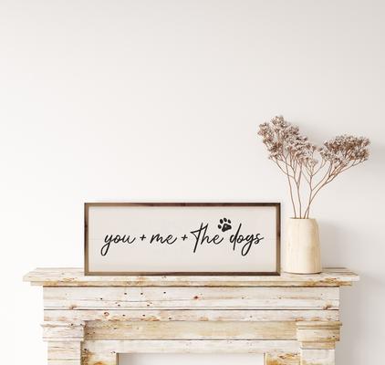 Show full view: Kendrick You Plus Me Plus The Dogs Paw Wall Décor, White, 24 x 8-in slide 2 of 3