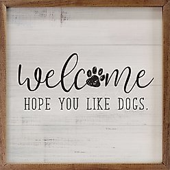 Kendrick Welcome Hope You Like Dogs Wall Décor, White, 4 x 4-in