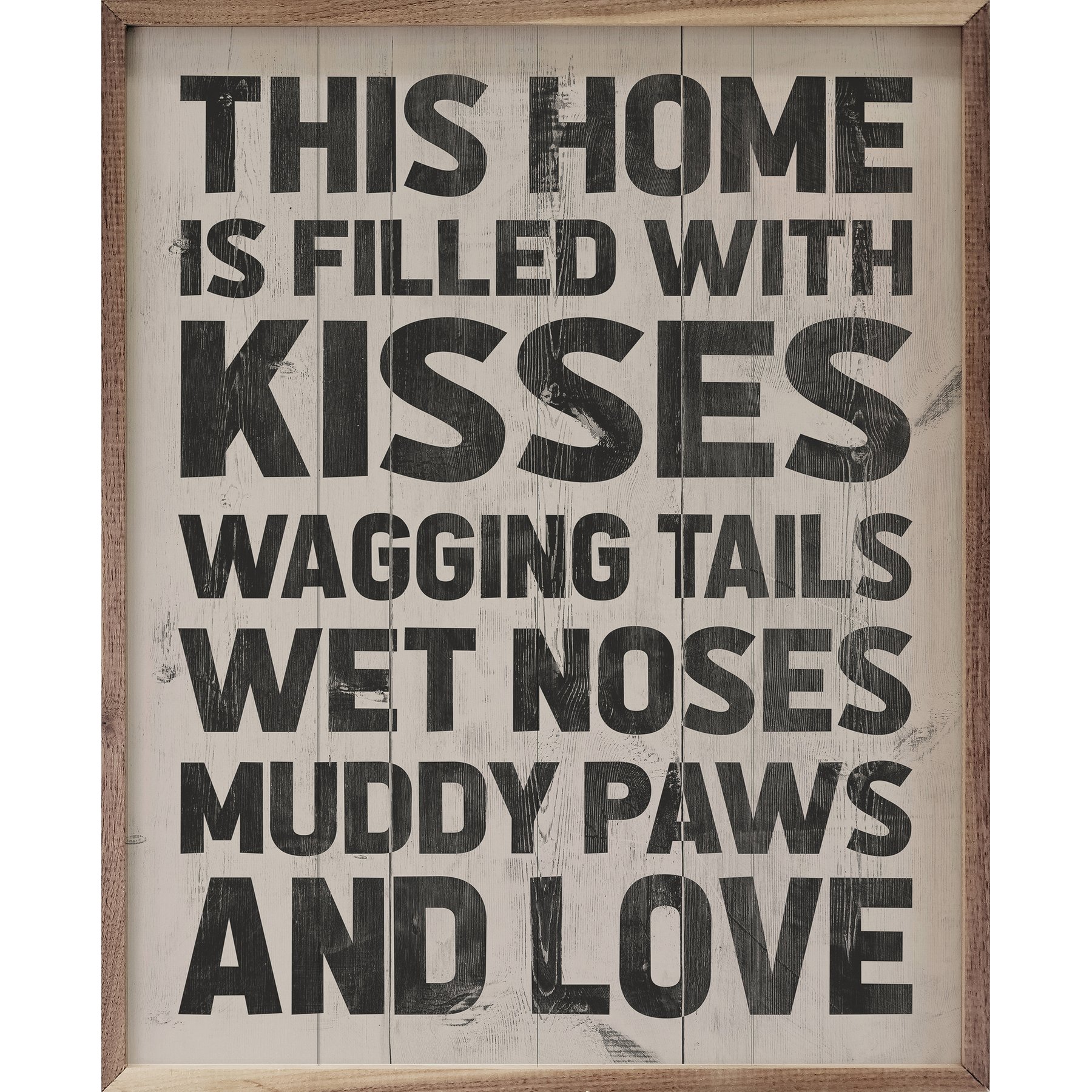 Kendrick Kisses Wagging Tails Wet Noses Muddy Paws Wall Décor, Whitewash, 24 x 30-in