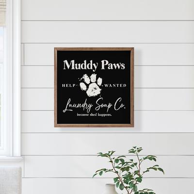 Show full view: Kendrick Muddy Paws Wall Décor, Black, 4 x 4-in slide 4 of 4