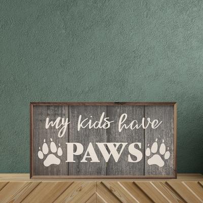 Show full view: Kendrick My Kids Have Paws Wall Décor, Black, 36 x 18-in slide 2 of 3