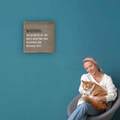 Show full view: Kendrick Warning No Personal Space Wall Décor, 4 x 4-in slide 3 of 3