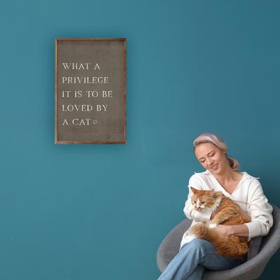 Show full view: Kendrick What A Privilege Cat Wall Décor, 5 x 8-in slide 4 of 4