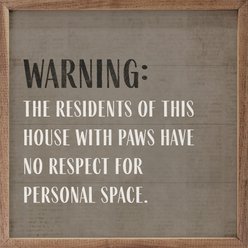 Kendrick Warning No Personal Space Wall Décor, 4 x 4-in