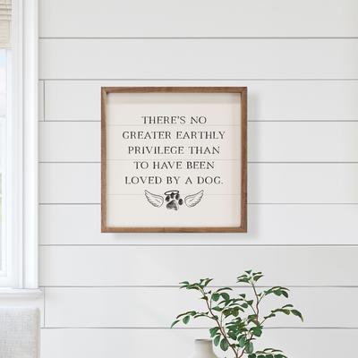 Show full view: Kendrick Loved By A Dog Wall Décor, White, 24 x 24-in slide 3 of 3