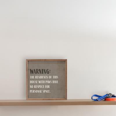 Show full view: Kendrick Warning No Personal Space Wall Décor, 8 x 8-in slide 2 of 3