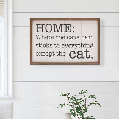 Show full view: Kendrick The Cats Hair Wall Décor, White, 16 x 10-in slide 3 of 3