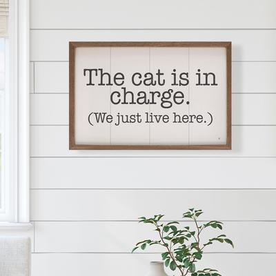 Show full view: Kendrick The Cat is in Charge Wall Décor, White, 36 x 24-in slide 3 of 3