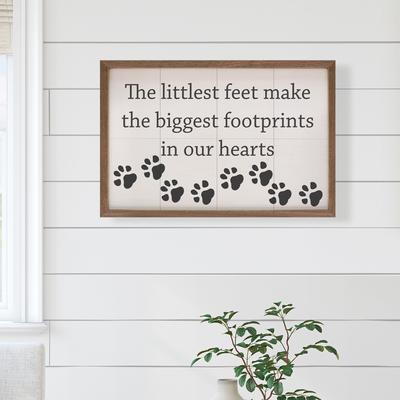 Show full view: Kendrick Footprints in Our Hearts Paws Wall Décor, White, 8 x 5-in slide 3 of 3