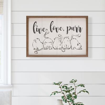 Show full view: Kendrick Live Love Purr Cat Wall Décor, White, 8 x 5-in slide 3 of 3