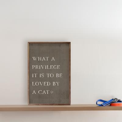 Show full view: Kendrick What A Privilege Cat Wall Décor, 10 x 16-in slide 2 of 3