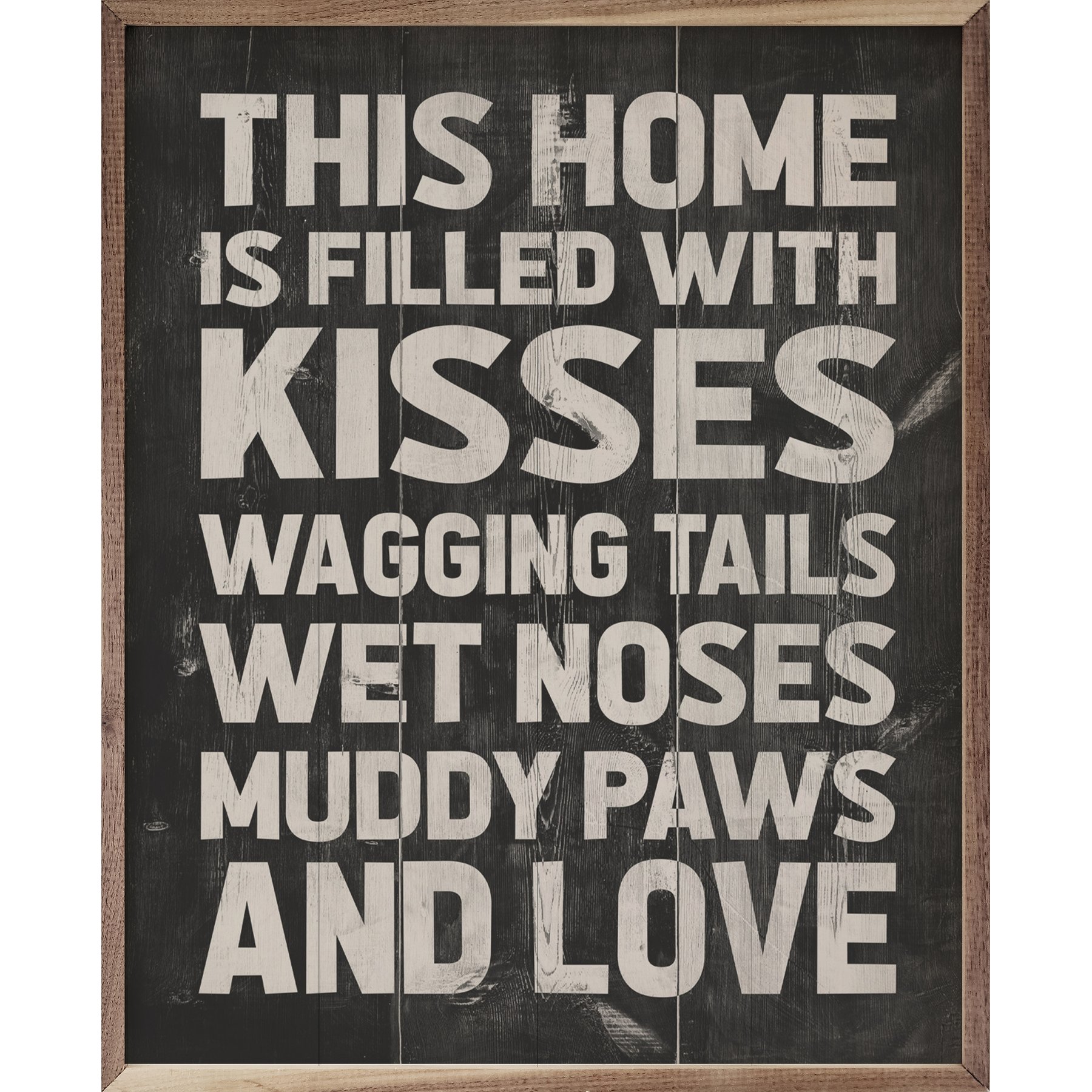 Kendrick Kisses Wagging Tails Wet Noses Muddy Paws Wall Décor, Black, 32 x 40-in