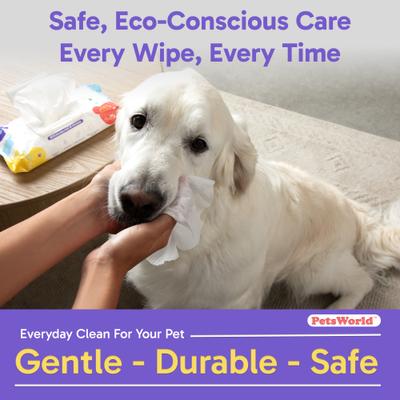 Show full view: PetsWorld Thick Hypoallergenic Dog Wipes, Unscented, 600 count slide 2 of 8