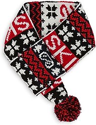 Hotel Doggy Apres-Ski Winter Knitted Dog Scarf, Fiery Red, Small