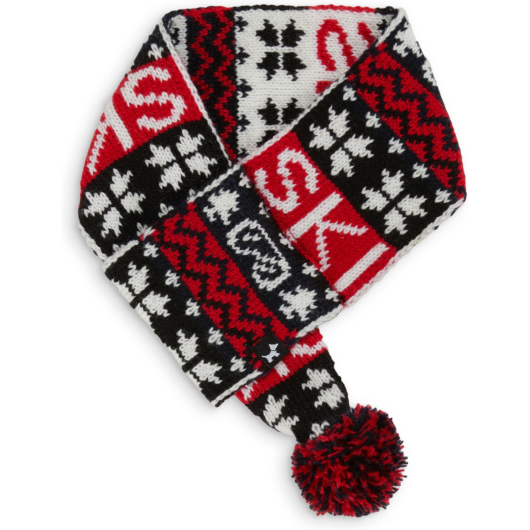 Hotel Doggy Apres-Ski Winter Knitted Dog Scarf, Fiery Red, Large