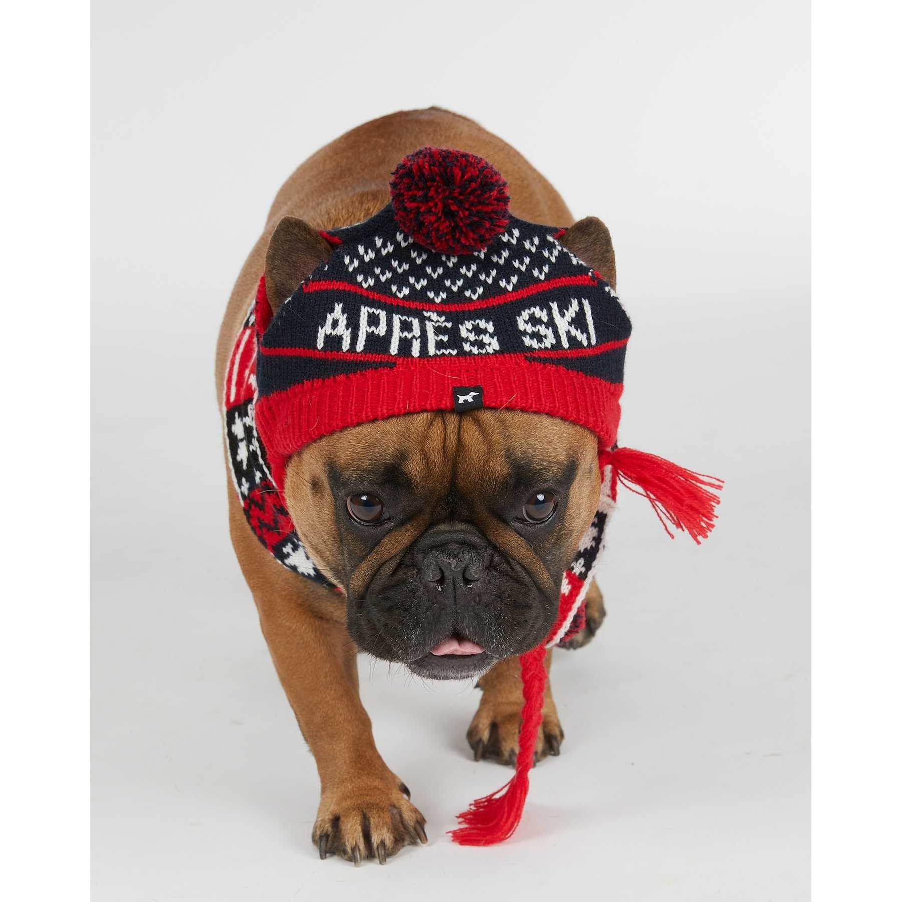 Hotel Doggy Apres-Ski Winter Knitted Dog Hat, Fiery Red, Large