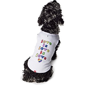Hotel Doggy "Love Is Love Is Love" Pride Tank Top Dog Jersey, White, X-Small