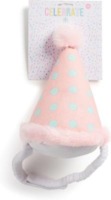 Show full view: Hotel Doggy Plush Pompom Birthday Dog Hat, Candy Pink, Large/X-Large slide 2 of 4