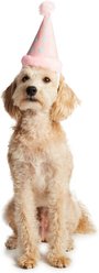 Hotel Doggy Plush Pompom Birthday Dog Hat, Candy Pink, Small/Medium