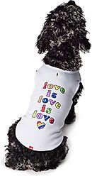 Hotel Doggy Valentine's Day "Love Is Love Is Love" Pride Tank Top Dog Jersey, White, X-Large
