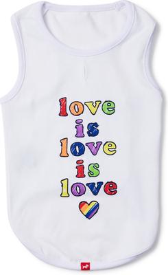 Show full view: Hotel Doggy Valentine's Day "Love Is Love Is Love" Pride Tank Top Dog Jersey, White, Large slide 6 of 9