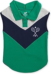 Hotel Doggy Tennis Color Block Pique Tank Top Dog Shirt, Golf Green, Large slide 2 of 8