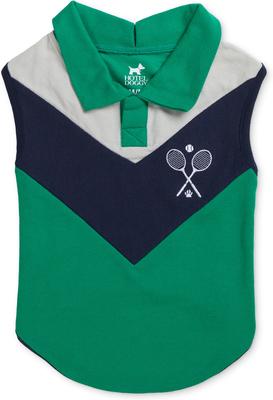 Show full view: Hotel Doggy Tennis Color Block Pique Tank Top Dog Shirt, Golf Green, Medium slide 7 of 8