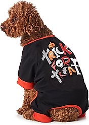 Hotel Doggy Halloween "Trick for Treat" Jersey Onesie Dog Pajamas, Black, Medium slide 1 of 6