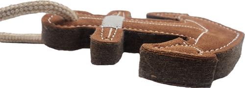 Show full view: Advance Pet Product Tuff Toy Leather & Wool Nautical Anchor Tough Dog Chew Toy, Brown slide 2 of 3