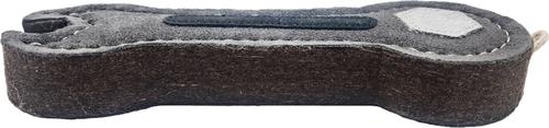 Show full view: Advance Pet Product Tuff Toy Leather & Wool Mechanics Wrench Tough Dog Chew Toy, Grey slide 2 of 3